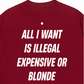 Áo Thun Relaxed Fit All I Want Is Illegal Expensive Or Blonde