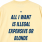 Áo Thun Relaxed Fit All I Want Is Illegal Expensive Or Blonde