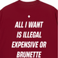 Áo Thun Relaxed Fit All I Want Is Illegal Expensive Or Brunette