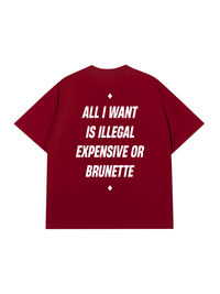 Áo Thun Relaxed Fit All I Want Is Illegal Expensive Or Brunette
