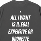 Áo Thun Relaxed Fit All I Want Is Illegal Expensive Or Brunette