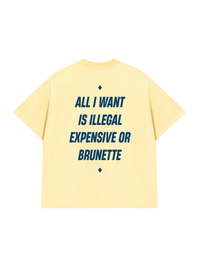 Áo Thun Relaxed Fit All I Want Is Illegal Expensive Or Brunette