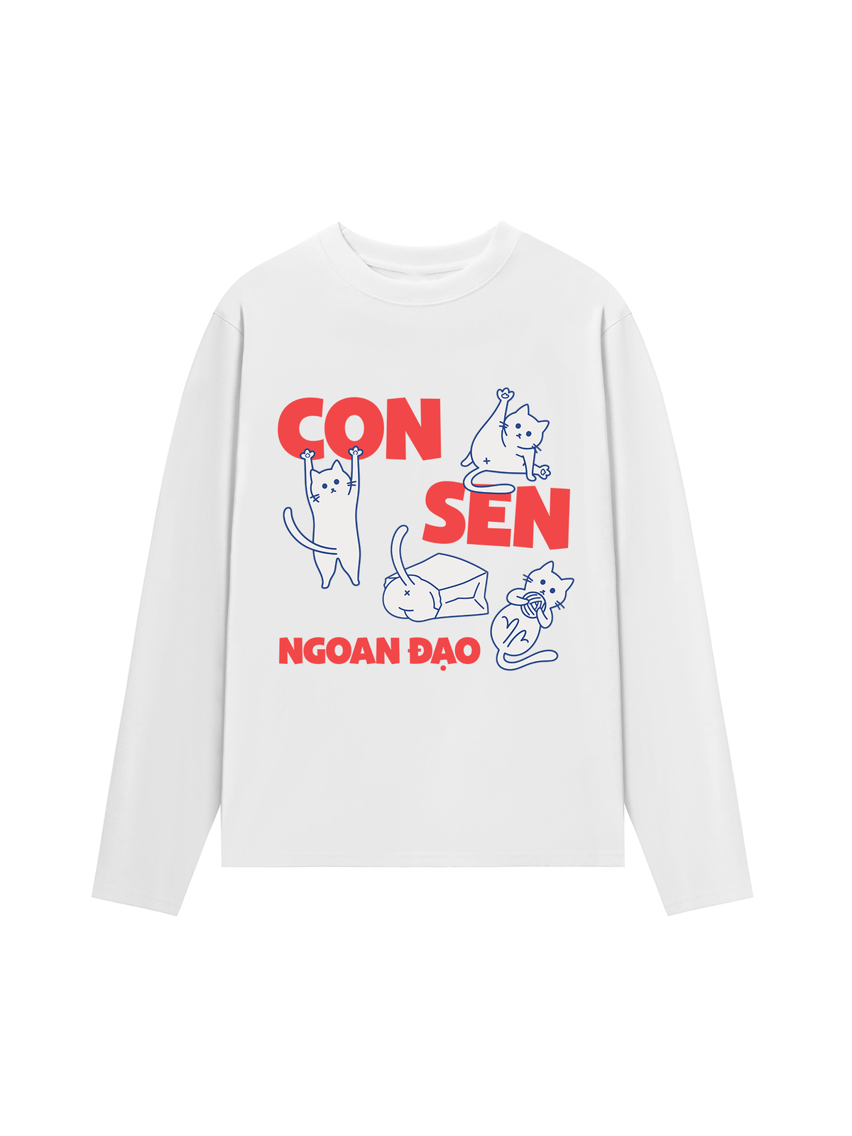 Áo Dài Tay Con Sen Ngoan Đạo Mèo