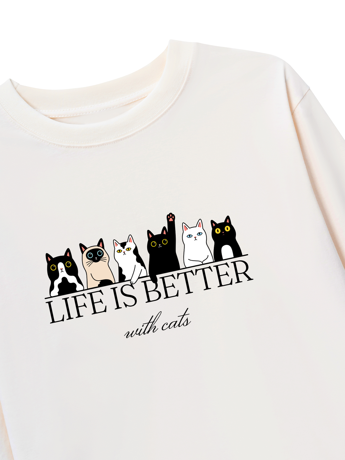 Áo Dài Tay Life Is Better With Cats