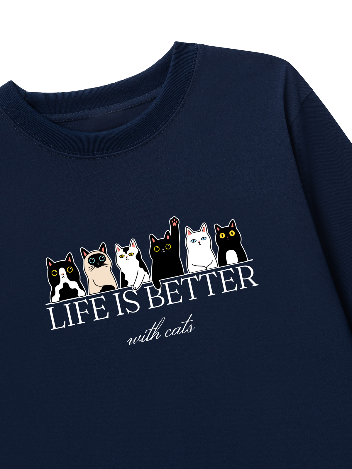Áo Dài Tay Life Is Better With Cats