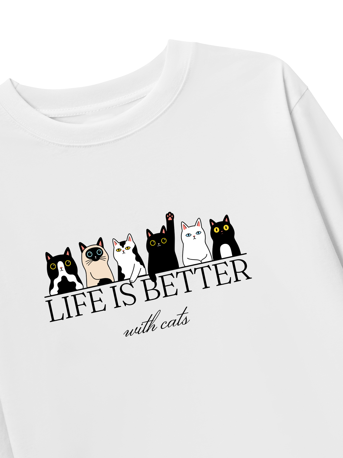Áo Dài Tay Life Is Better With Cats