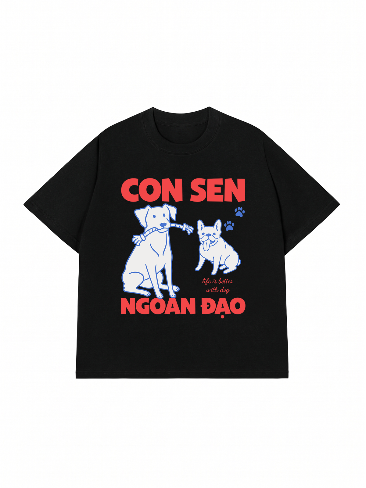 Áo Thun Relaxed Fit Con Sen Ngoan Đạo Chó