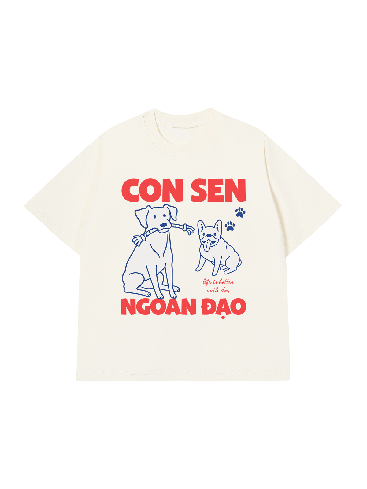 Áo Thun Relaxed Fit Con Sen Ngoan Đạo Chó