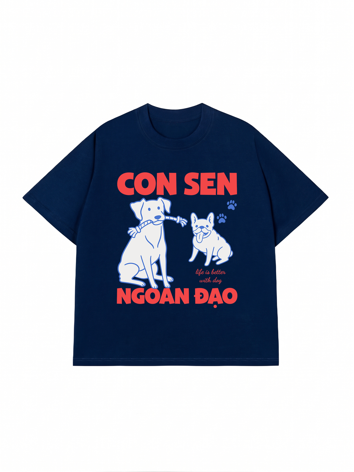 Áo Thun Relaxed Fit Con Sen Ngoan Đạo Chó