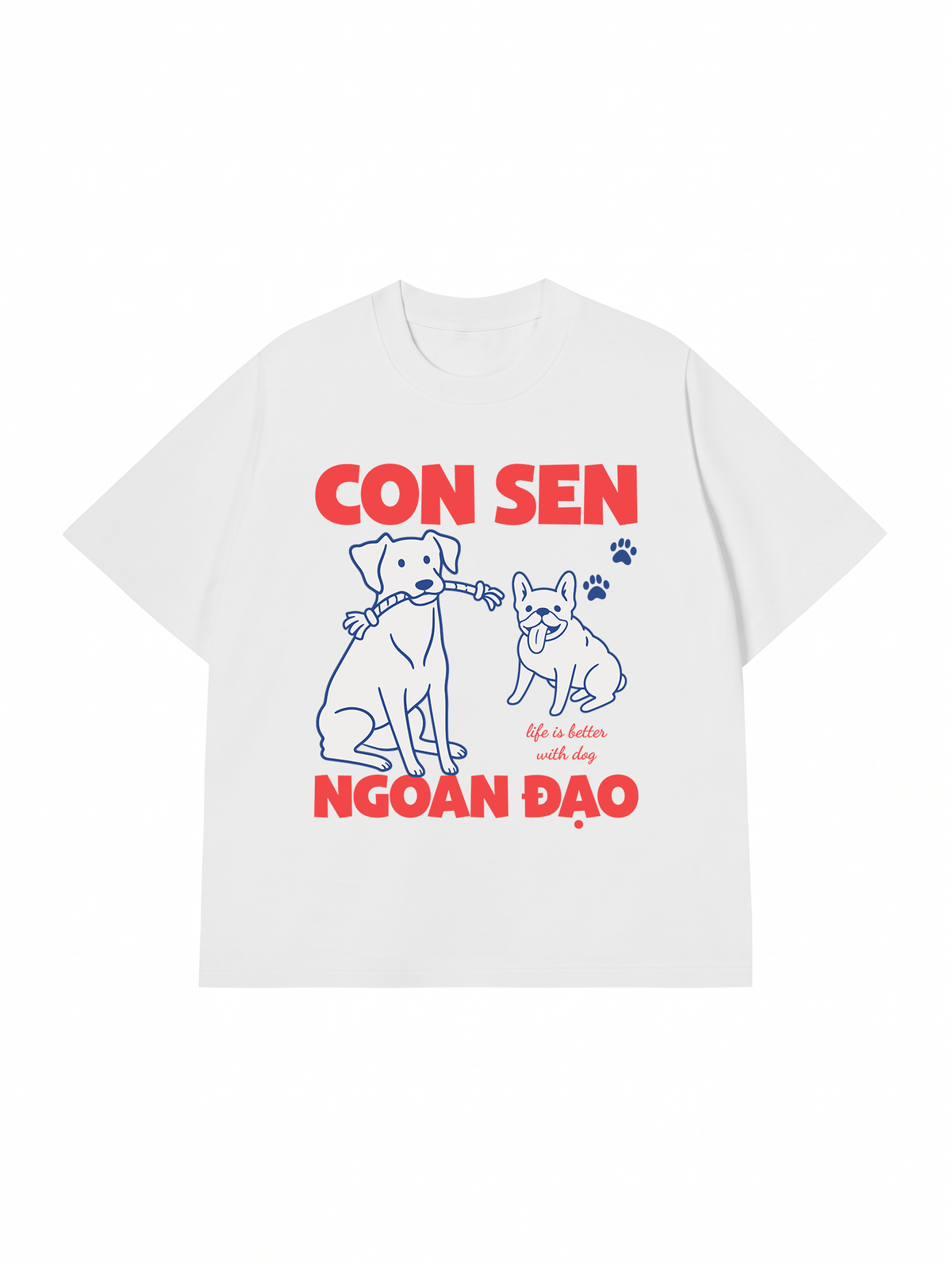 Áo Thun Relaxed Fit Con Sen Ngoan Đạo Chó