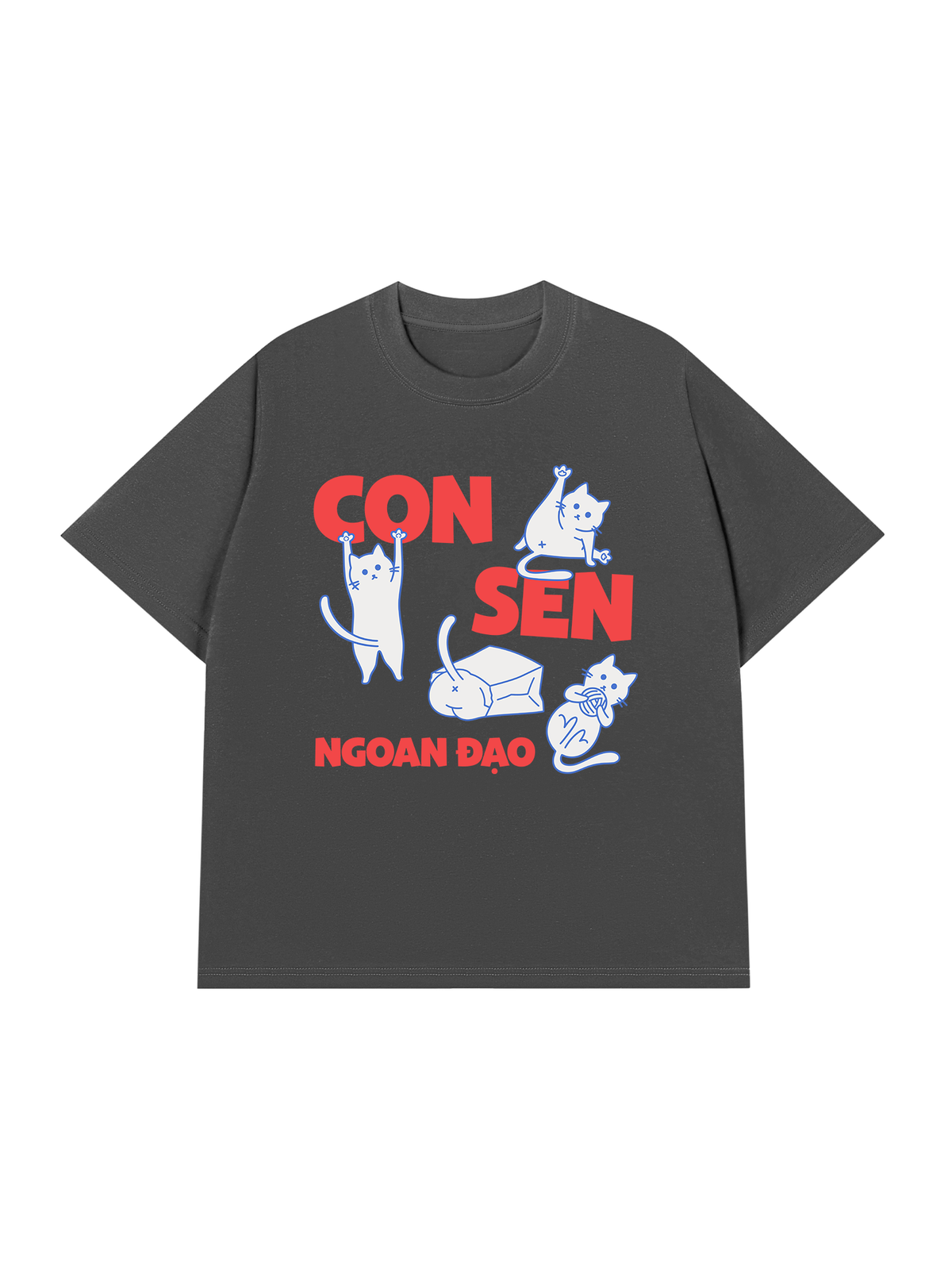 Áo Thun Relaxed Fit Con Sen Ngoan Đạo Mèo