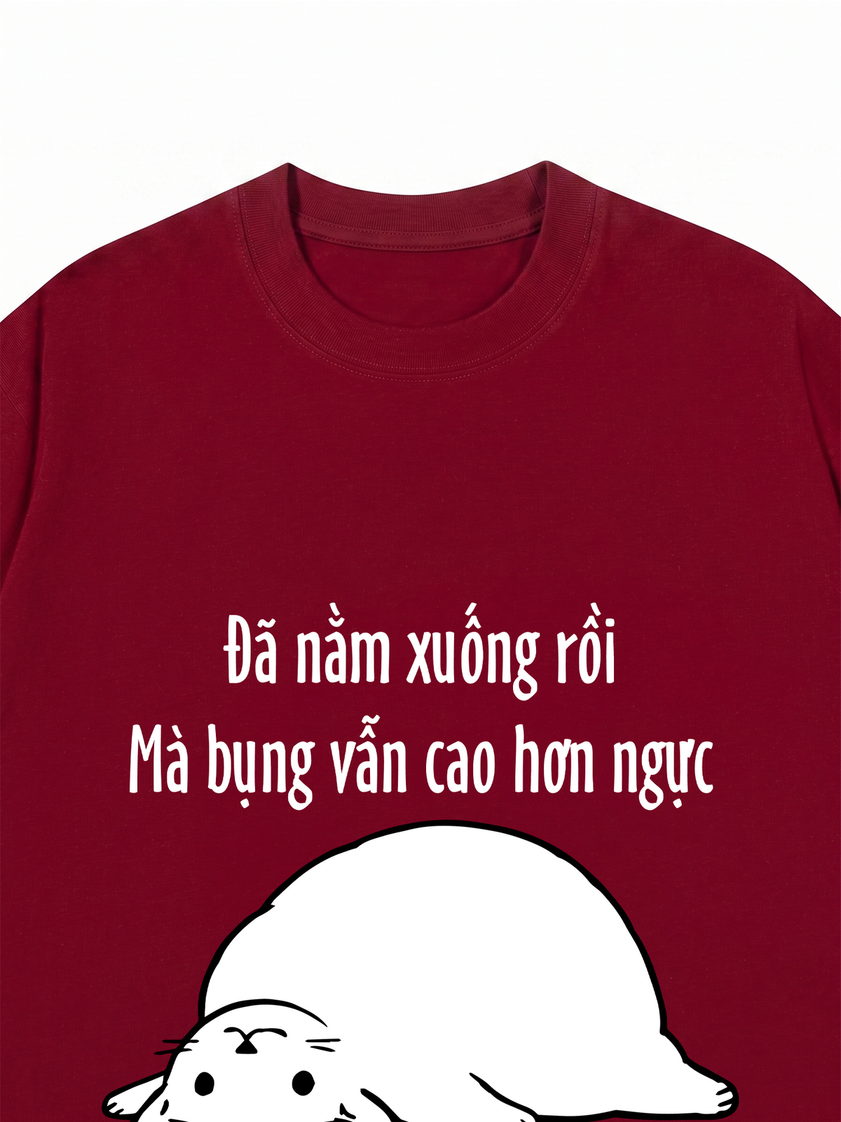 Áo Thun Relaxed Fit Đã Nằm Xuống Rồi Mà Bụng Vẫn Cao Hơn Ngực