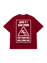Áo Thun Relaxed Fit Chú Ý Sàn Trơn