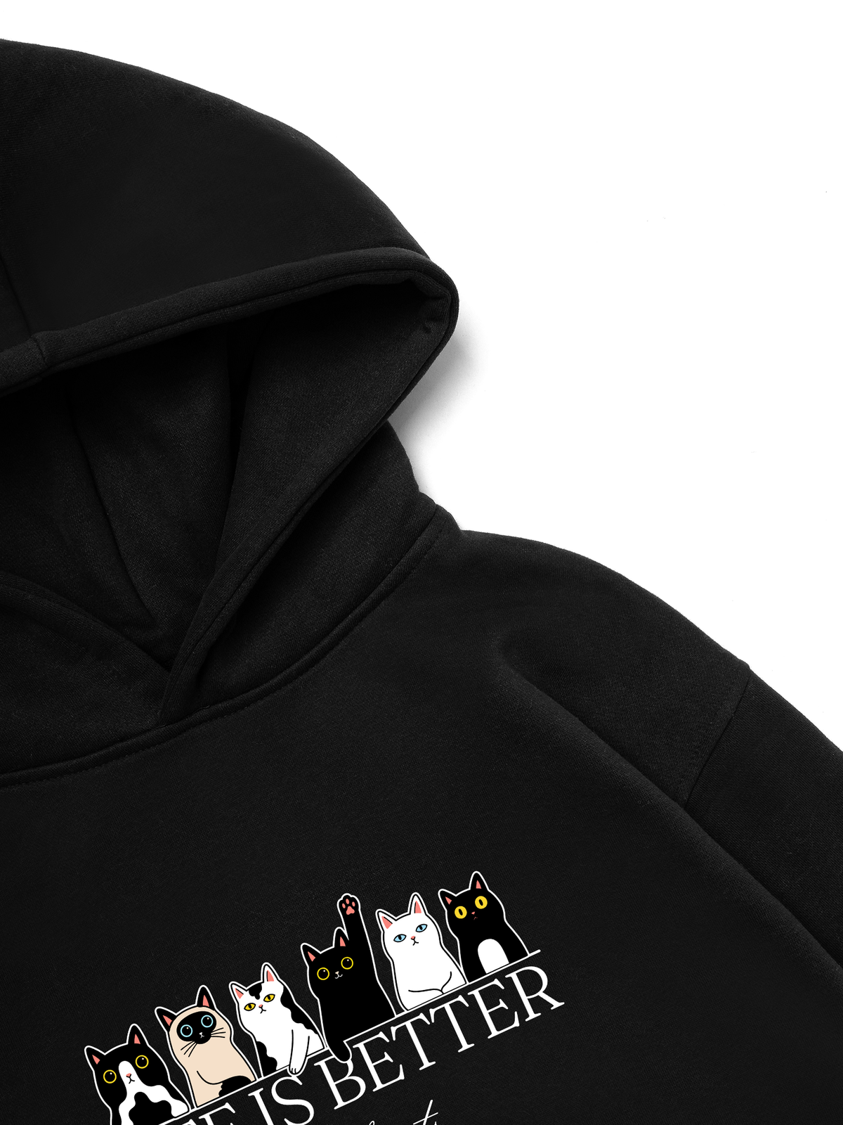 Áo Hoodie Nỉ Hai Da Life Is Better With Cats