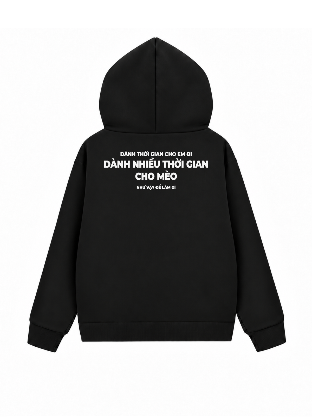 Áo Hoodie Zip Nỉ Hai Da Dành Thời Gian Cho Mèo