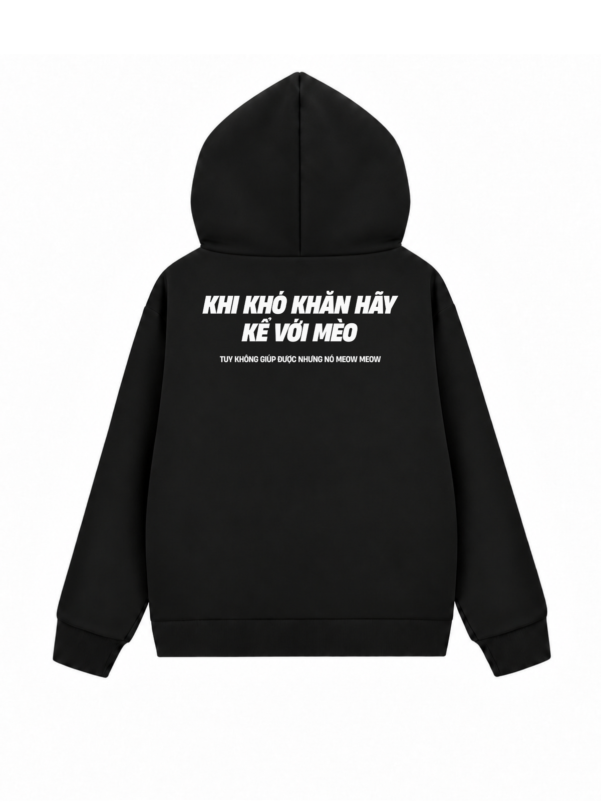 Áo Hoodie Zip Nỉ Hai Da Khó Khăn Hãy Kể Với Mèo