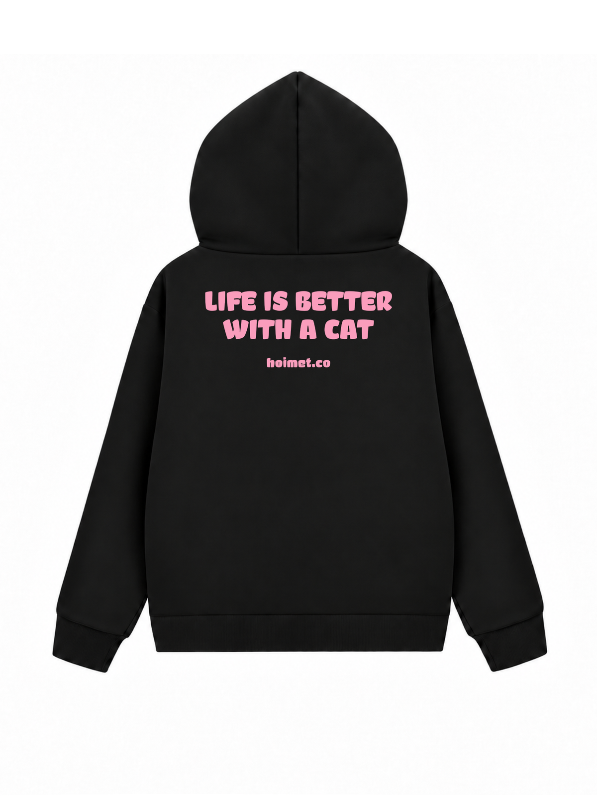 Áo Hoodie Zip Nỉ Hai Da Life Is Better With A Cat