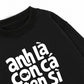 Áo Sweater Nỉ Hai Da Cá Đen Xì