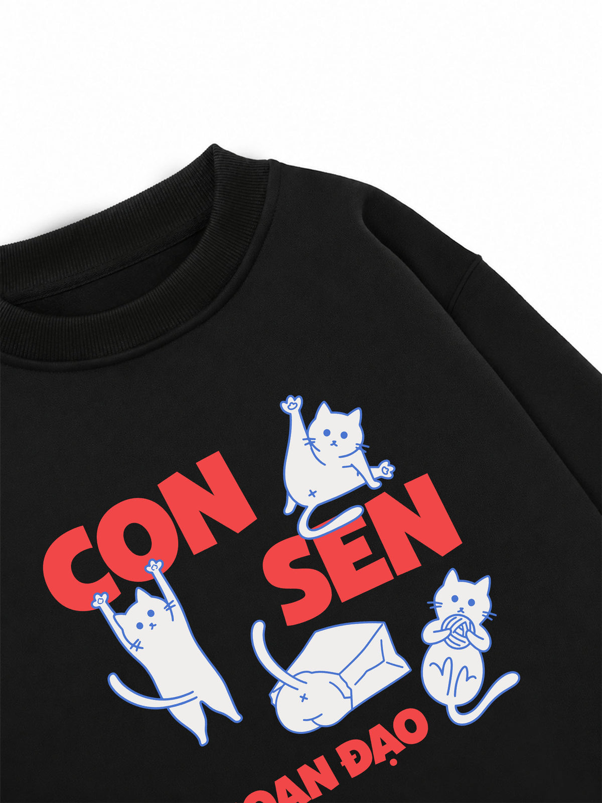 Áo Sweater Nỉ Hai Da Con Sen Ngoan Đạo Mèo