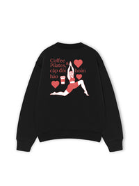 Áo Sweater Nỉ Hai Da Pilates & Coffee