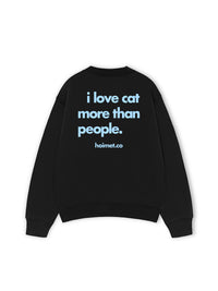 Áo Sweater Nỉ Hai Da I Love Cat