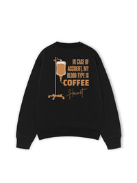 Áo Sweater Nỉ Hai Da  Blood Type Is Coffee