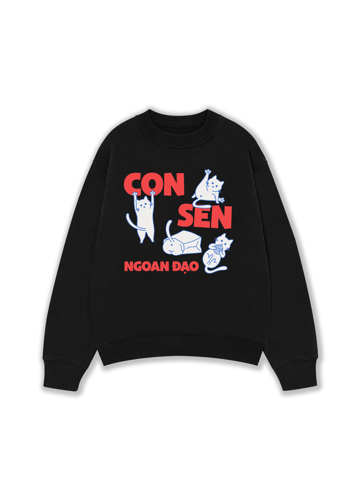 Áo Sweater Nỉ Hai Da Con Sen Ngoan Đạo Mèo