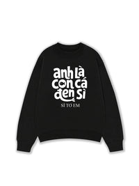Áo Sweater Nỉ Hai Da Cá Đen Xì