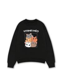 Áo Sweater Nỉ Hai Da Vitamin Mèo