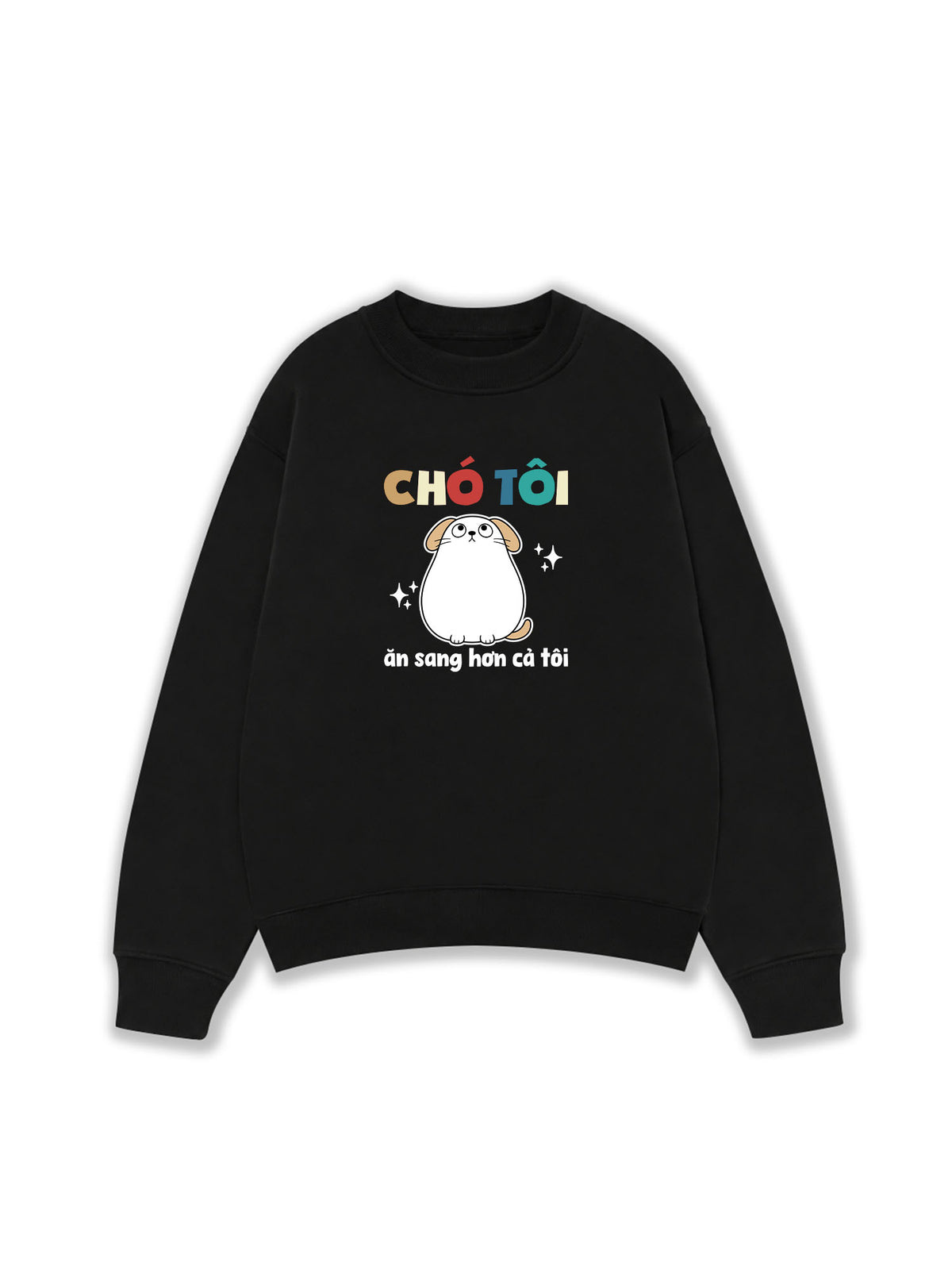 Áo Sweater Nỉ Hai Da Chó Ăn Sang Hơn Tôi