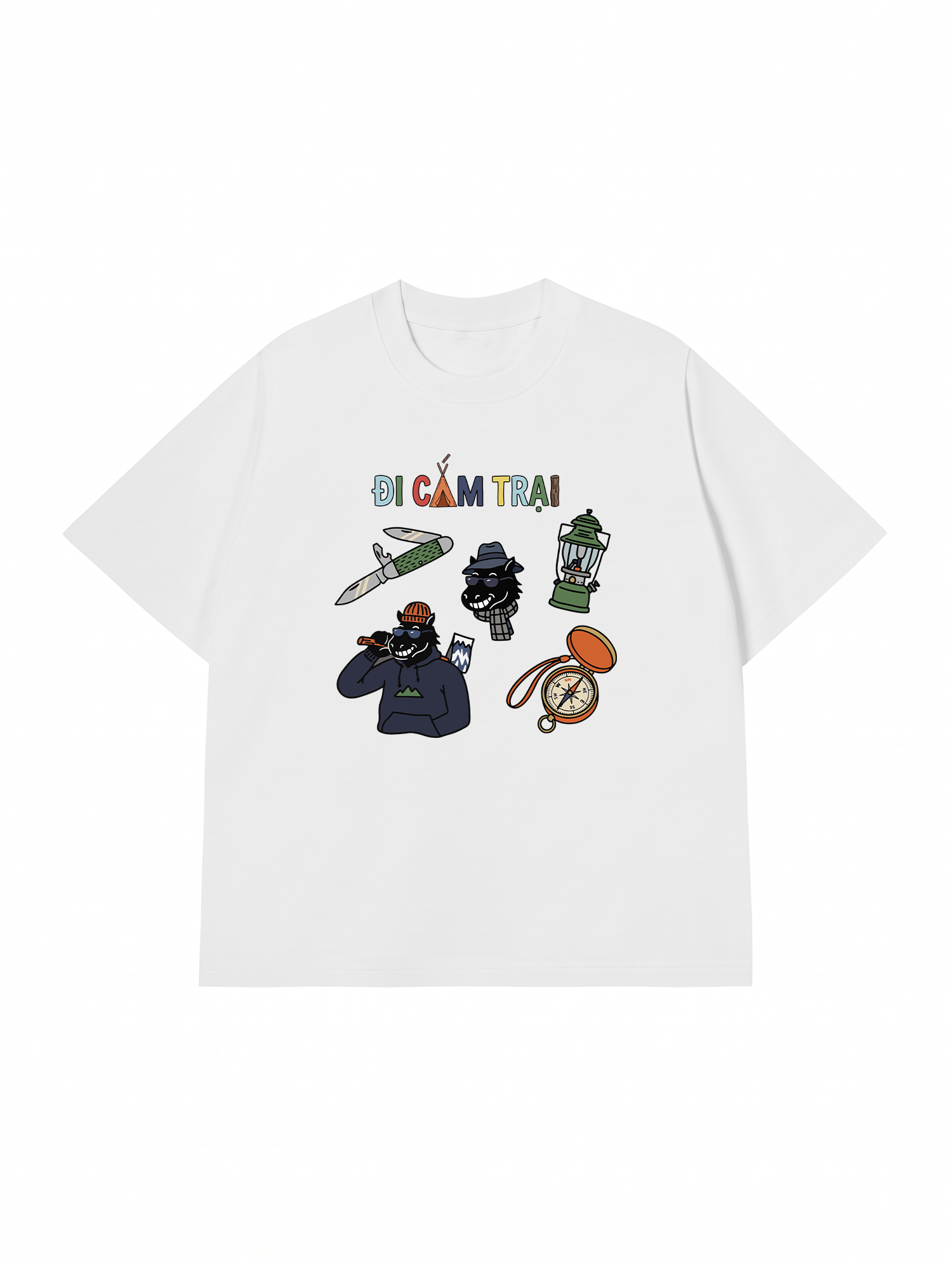 Áo Thun Relaxed Fit Đi Cắm Trại