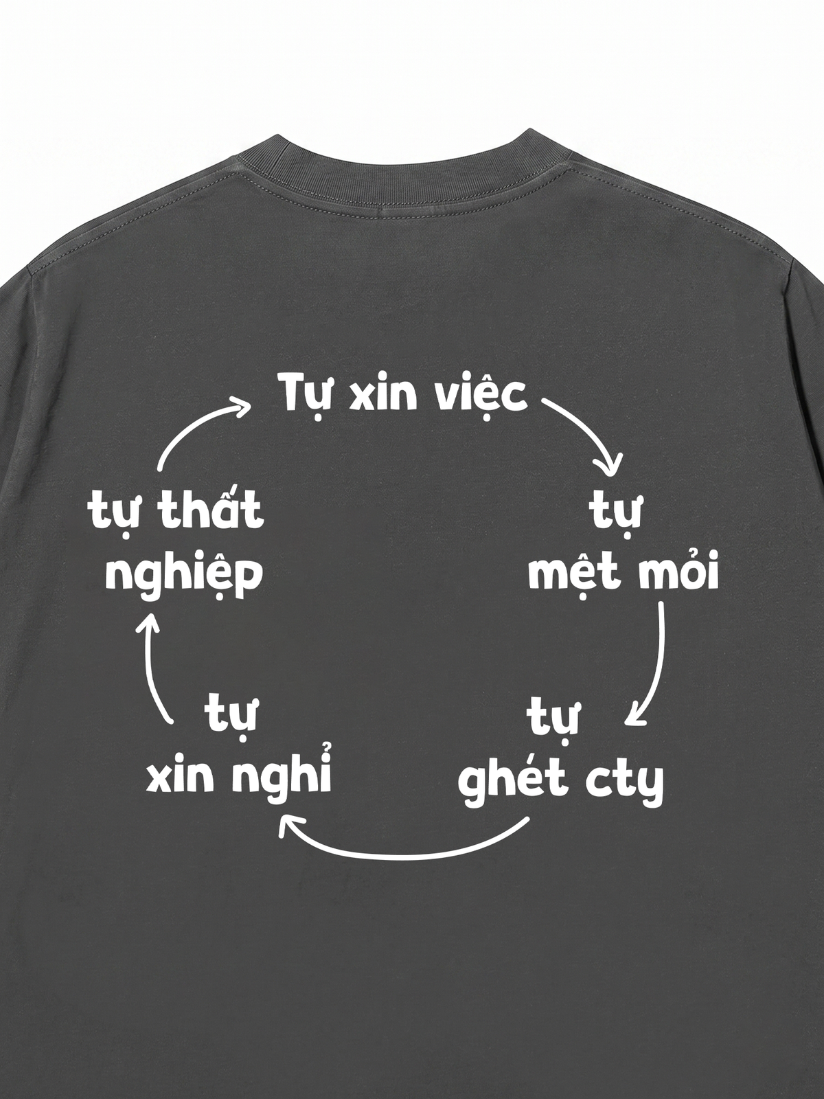 Áo Thun Relaxed Fit Tự Xin Việc Tự Mệt Mỏi