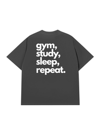 Áo Thun Relaxed Fit Gym Study Sleep Repeat