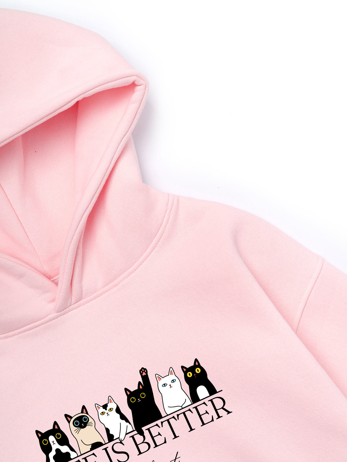 Áo Hoodie Nỉ Hai Da Life Is Better With Cats