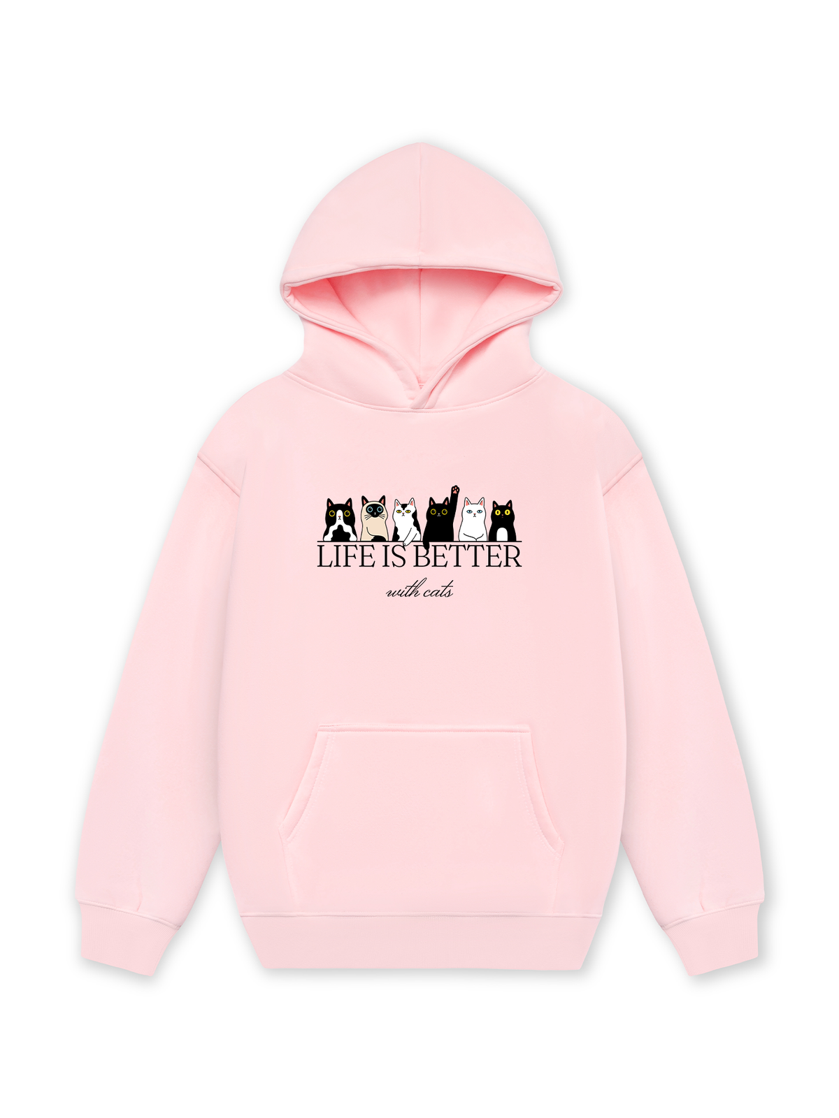 Áo Hoodie Nỉ Hai Da Life Is Better With Cats