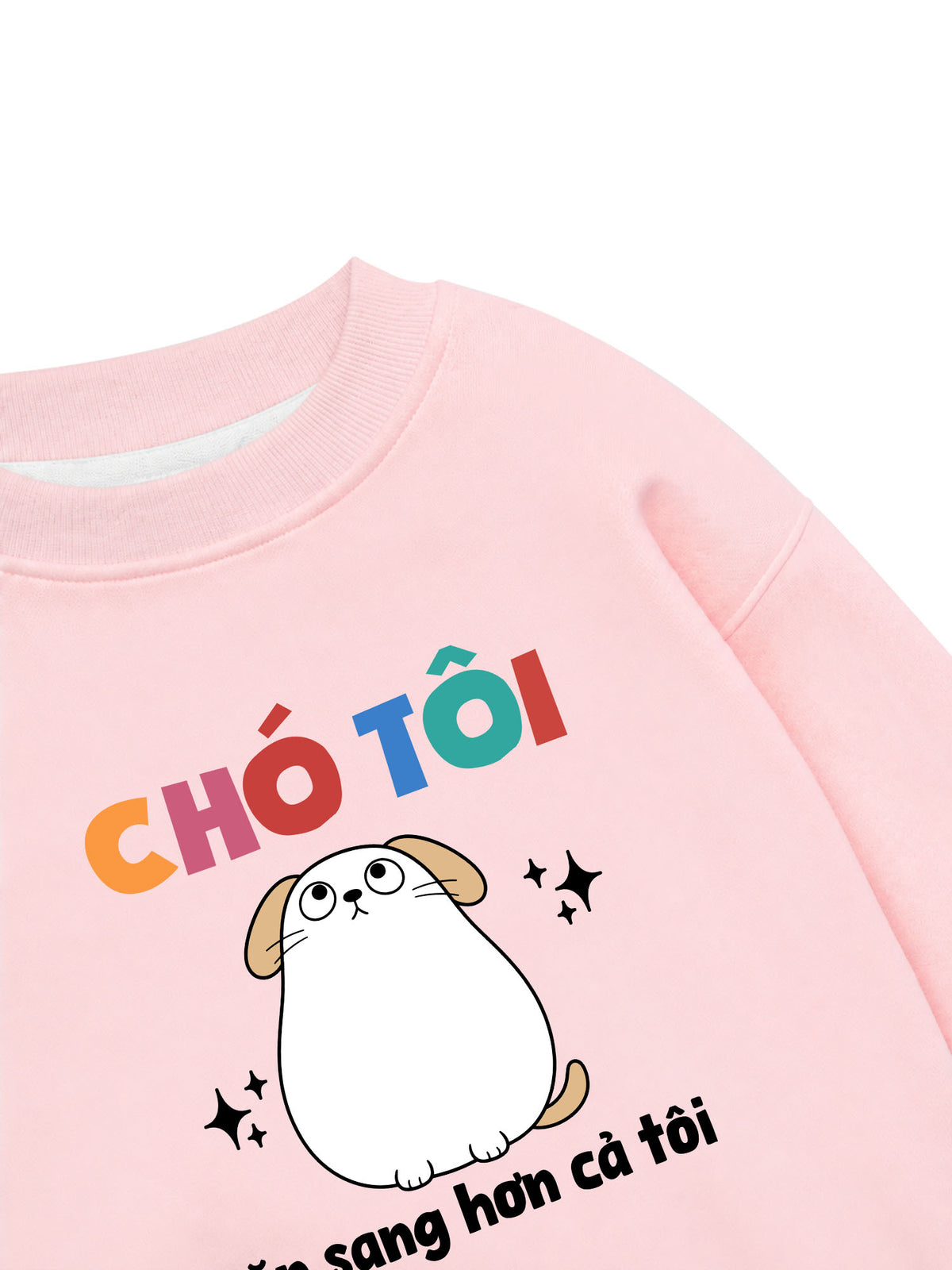 Áo Sweater Nỉ Hai Da Chó Ăn Sang Hơn Tôi