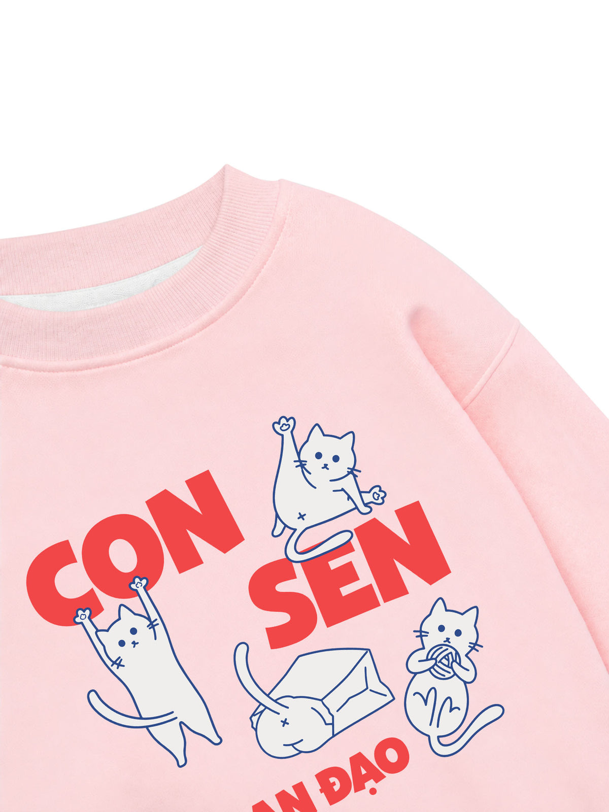 Áo Sweater Nỉ Hai Da Con Sen Ngoan Đạo Mèo