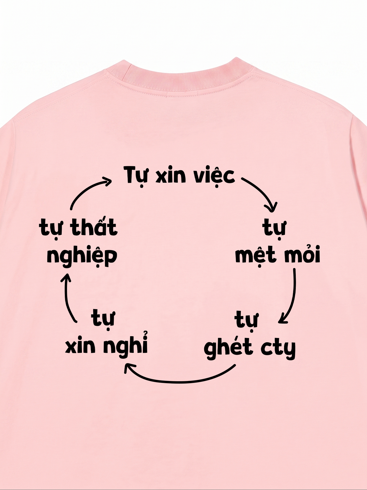 Áo Thun Relaxed Fit Tự Xin Việc Tự Mệt Mỏi
