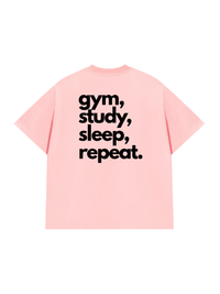 Áo Thun Relaxed Fit Gym Study Sleep Repeat