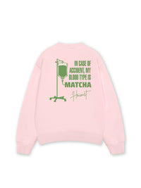 Áo Sweater Nỉ Hai Da Blood Type Is Matcha