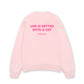 Áo Sweater Nỉ Hai Da  Life Is Better With A Cat