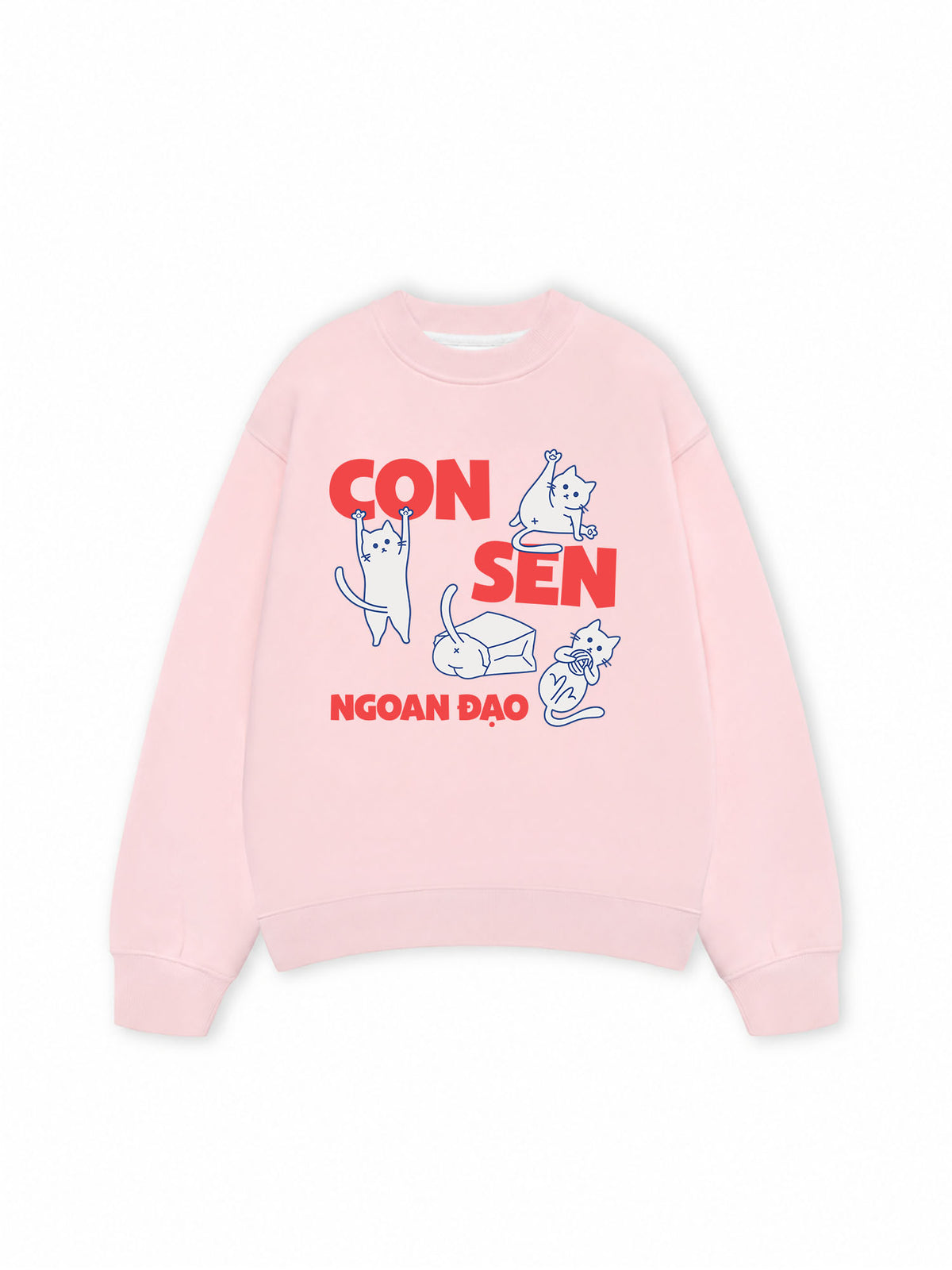 Áo Sweater Nỉ Hai Da Con Sen Ngoan Đạo Mèo