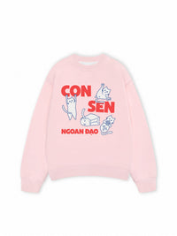Áo Sweater Nỉ Hai Da Con Sen Ngoan Đạo Mèo