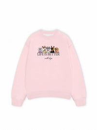Áo Sweater Nỉ Hai Da  Life Is Better With Dogs