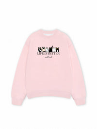 Áo Sweater Nỉ Hai Da Life Is Better With Cats
