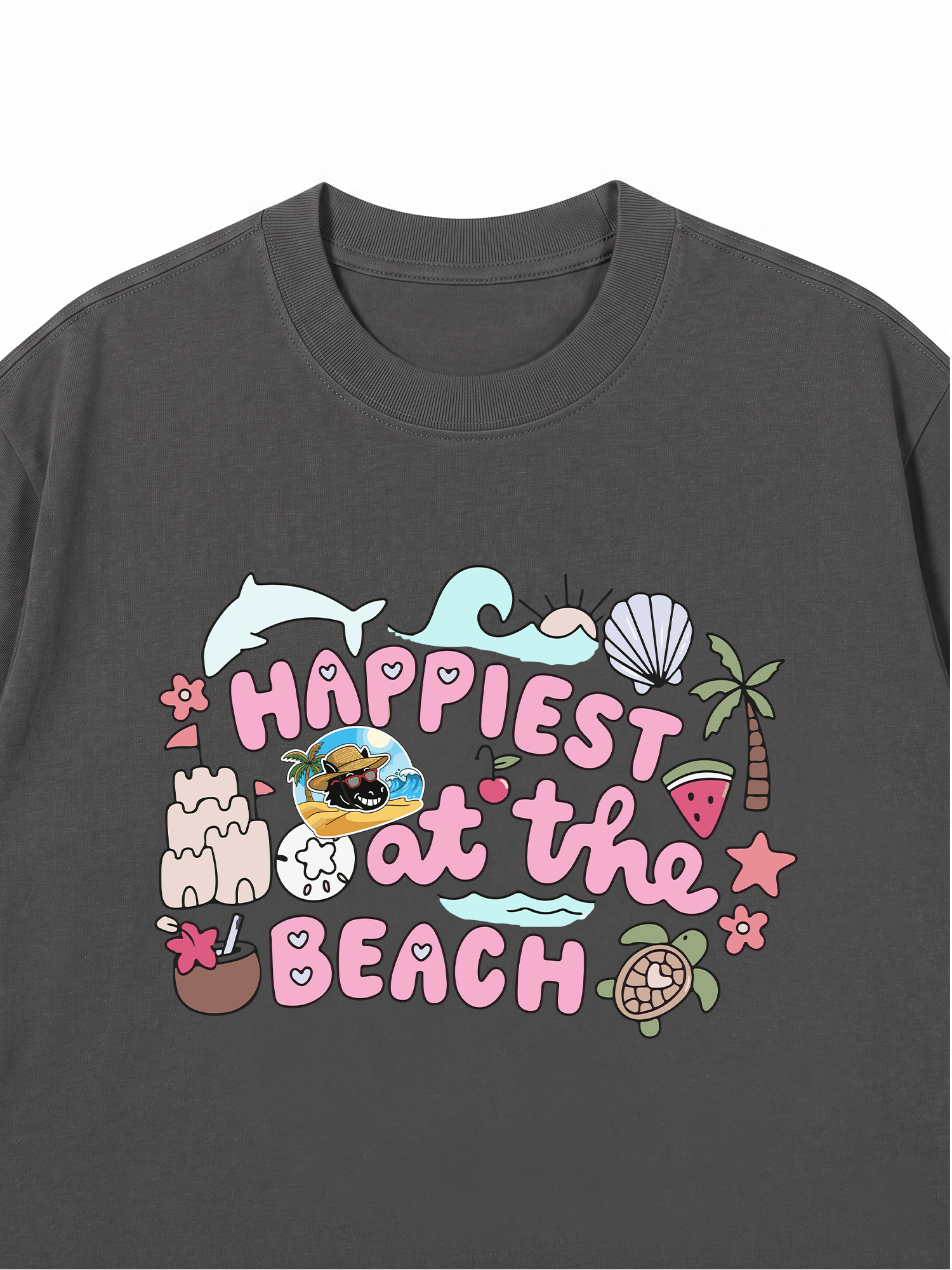 Áo Thun Relaxed Fit Happiest At The Beach