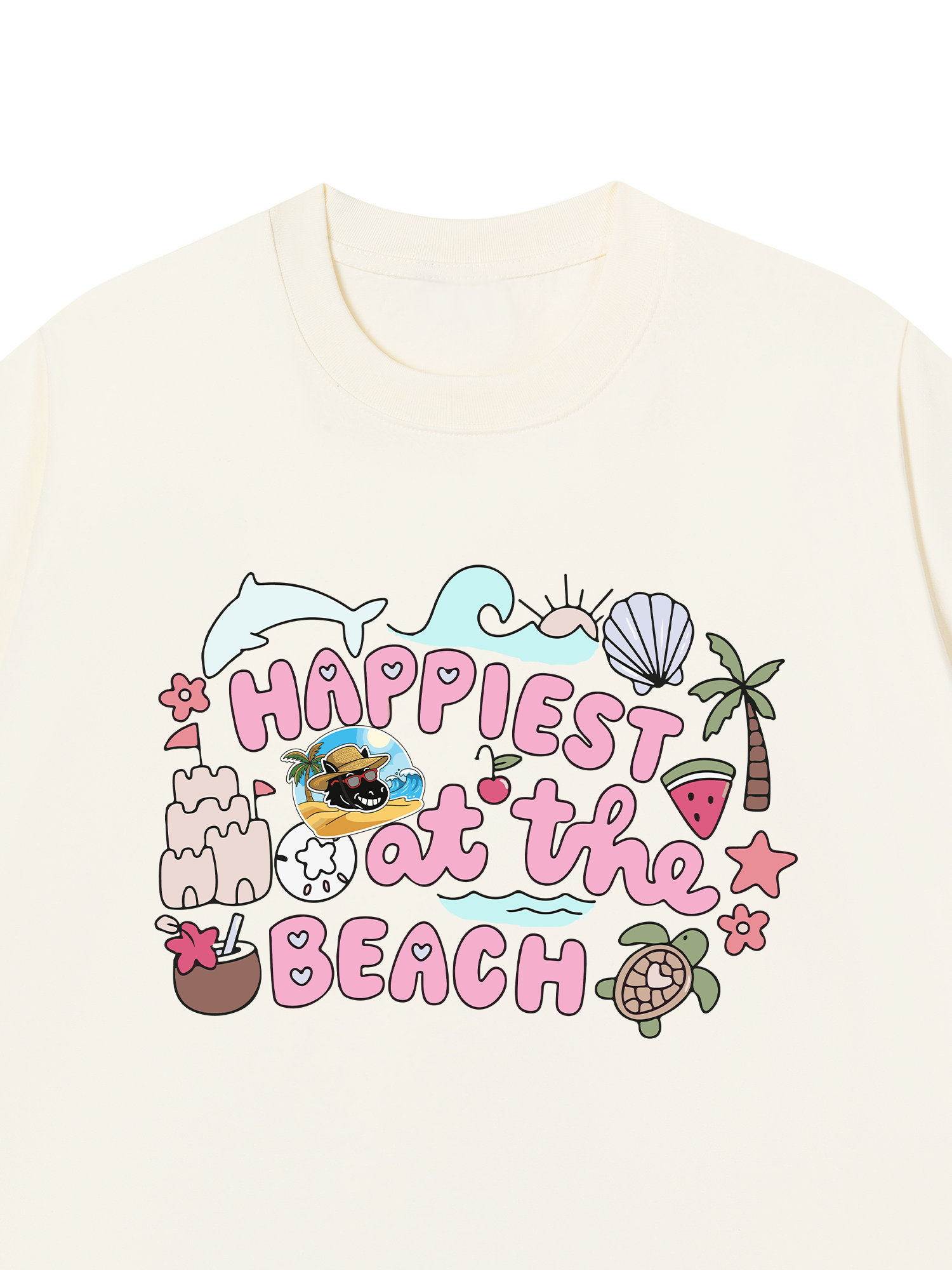 Áo Thun Relaxed Fit Happiest At The Beach