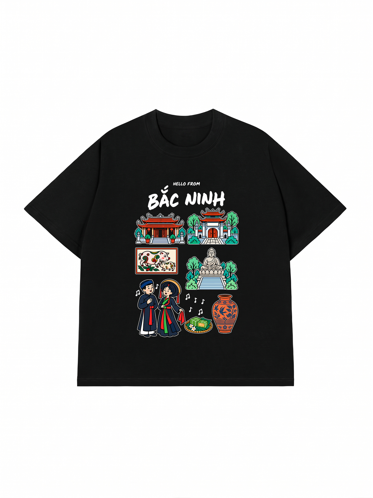 Áo Thun Relaxed Fit Hello From Bắc Ninh