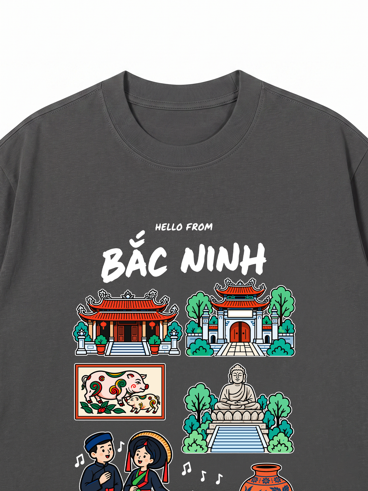 Áo Thun Relaxed Fit Hello From Bắc Ninh