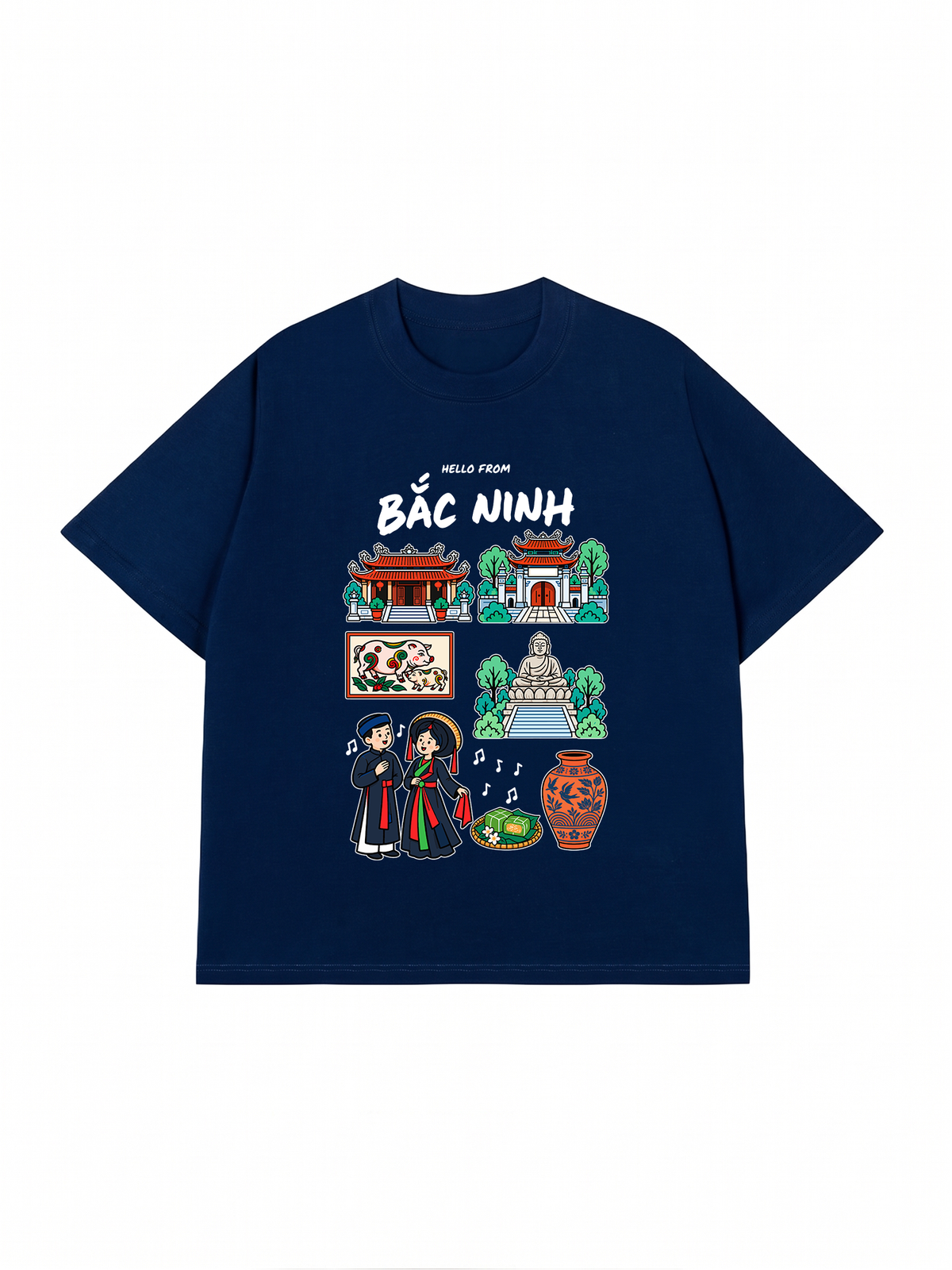 Áo Thun Relaxed Fit Hello From Bắc Ninh